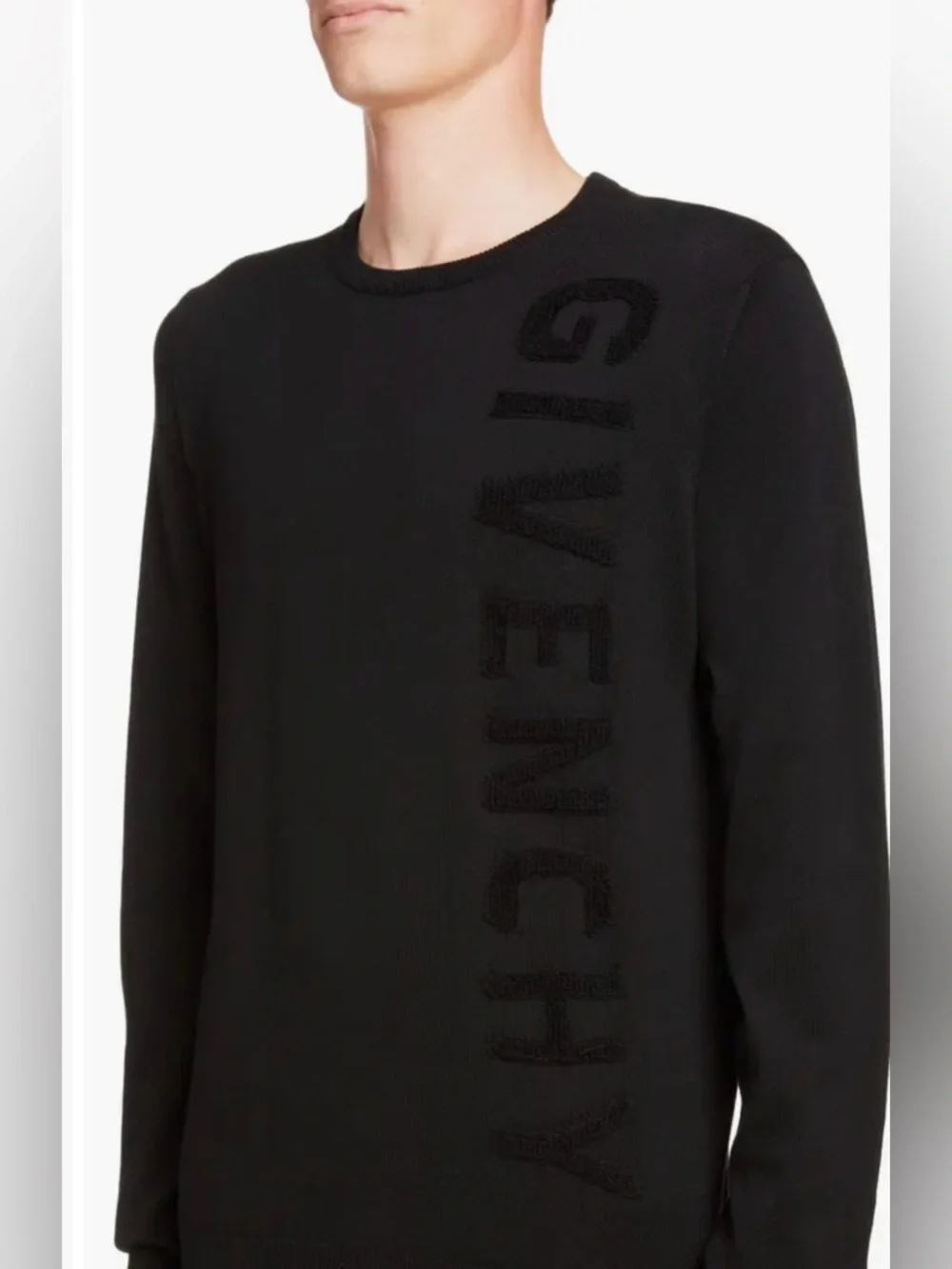 Givenchy Red Crewneck Sweater with Vertical Logo, Sz XL